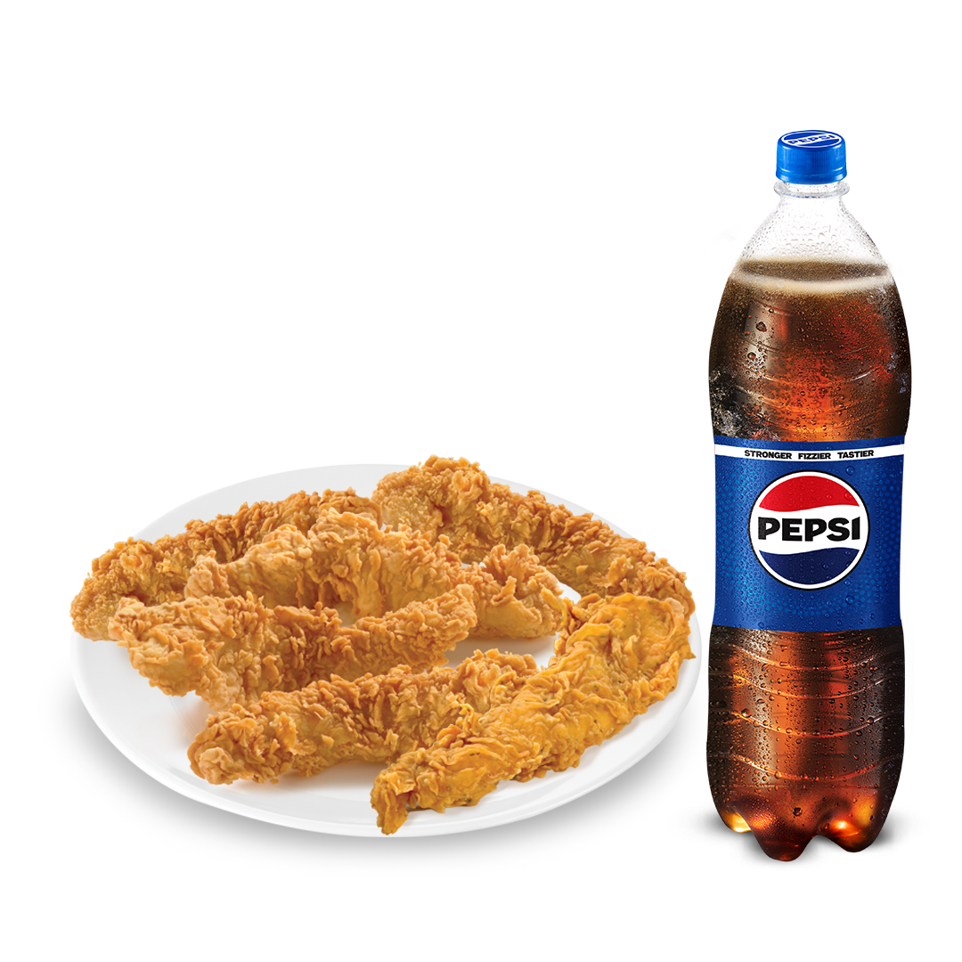 6 Pcs Tenders with 1.5 Litter drink