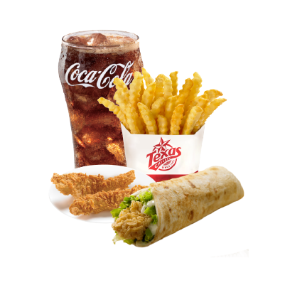 1 Tender wrap, 2 tenders, with Value Fries and Drink 